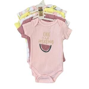 NWT Chick Pea 5 Piece Baby Grow With Me Bodysuits - Sizes 0/3-3/6 months